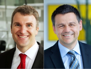 Die Bewerber Dirk Schönberger und Klaus Weber (v. links)